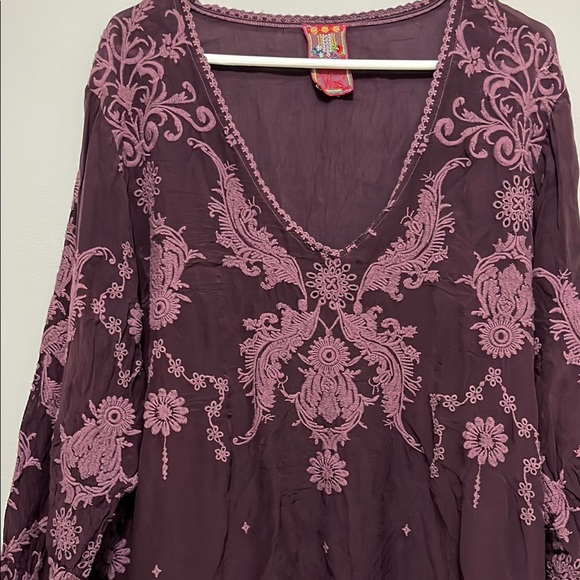 Johnny Was Embroidered Purple Top - Picture 3 of 8